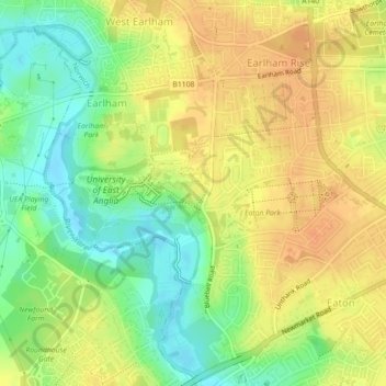 Mapa topográfico The Prospect (artificial hill), altitud, relieve