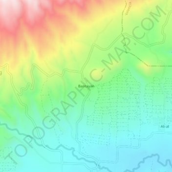 Mapa topográfico Bantayan, altitud, relieve
