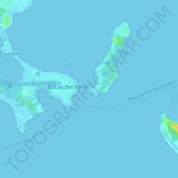 Mapa topográfico Isla Carenero, altitud, relieve