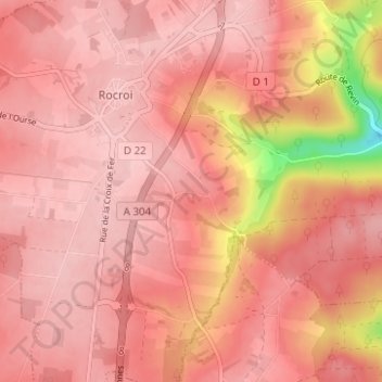 Mapa topográfico Le Petit Hongreaux, altitud, relieve