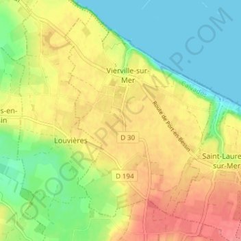 Mapa topográfico Les Isles, altitud, relieve