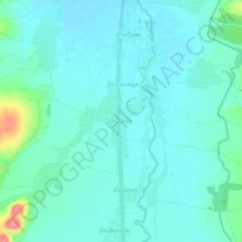 Mapa topográfico Ban Pa Ngio, altitud, relieve