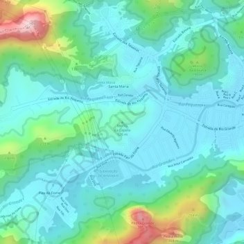 Mapa topográfico Morro da Capela, altitud, relieve