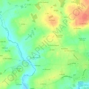 Mapa topográfico Le Désert, altitud, relieve