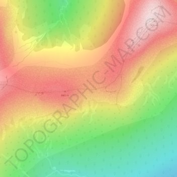 Mapa topográfico Dyatlov Pass, altitud, relieve