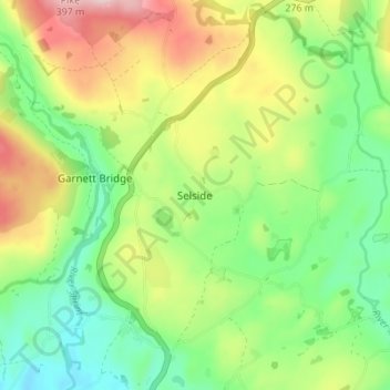 Mapa topográfico Selside, altitud, relieve