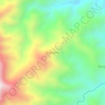 Mapa topográfico Walatana, altitud, relieve
