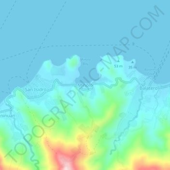 Mapa topográfico Minolo, altitud, relieve
