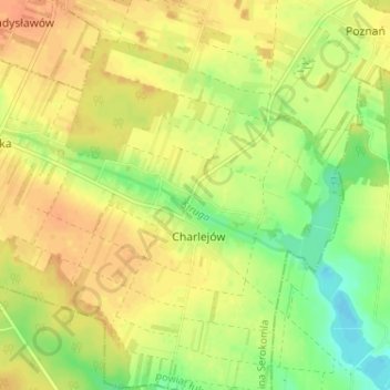Mapa topográfico Zastawie, altitud, relieve
