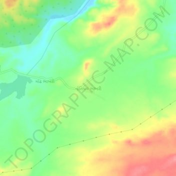 Mapa topográfico Notiyar Bhakhari, altitud, relieve