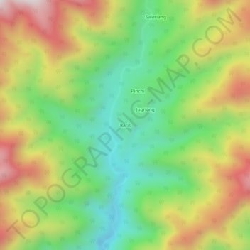 Mapa topográfico Raris, altitud, relieve