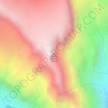 Mapa topográfico Mount Cairnes, altitud, relieve