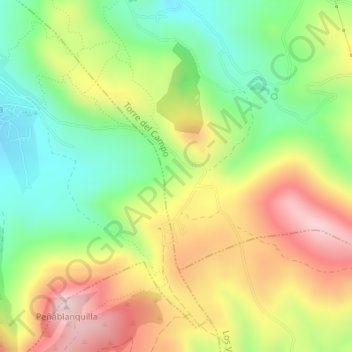 Mapa topográfico Puerto, altitud, relieve