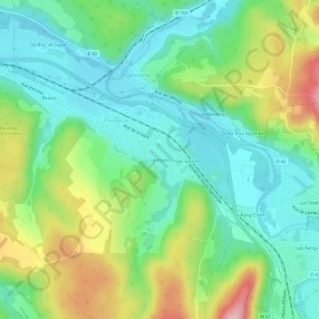 Mapa topográfico Le Voyen, altitud, relieve