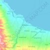 Mapa topográfico Maumere, altitud, relieve