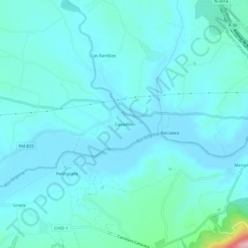 Mapa topográfico Canadillo, altitud, relieve