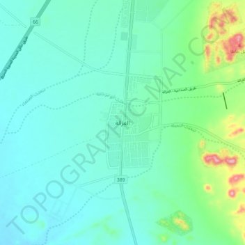 Mapa topográfico Al Ghazalah, altitud, relieve