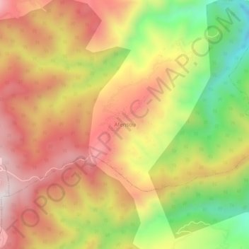 Mapa topográfico Afensou, altitud, relieve