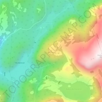 Mapa topográfico Osterøy, altitud, relieve