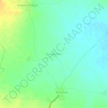 Mapa topográfico Turkya Kheri, altitud, relieve