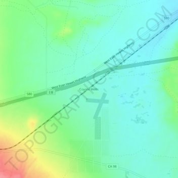 Mapa topográfico Coyote Wells, altitud, relieve