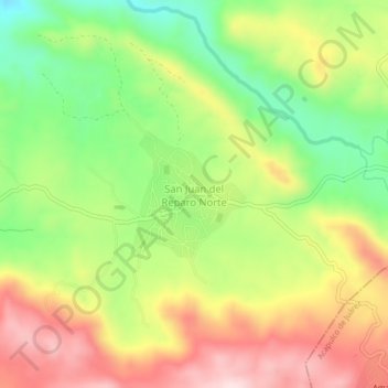 Mapa topográfico San Juan del Reparo Norte, altitud, relieve