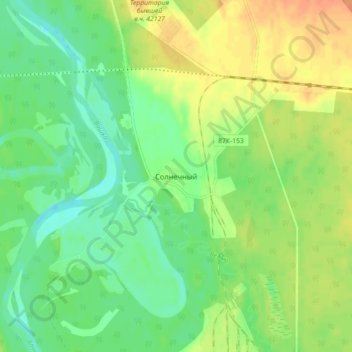Mapa topográfico Солнечный, altitud, relieve