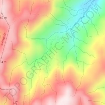 Mapa topográfico Alto Rio Novo, altitud, relieve