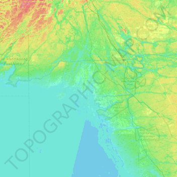 Mapa topográfico Dokis Island, altitud, relieve
