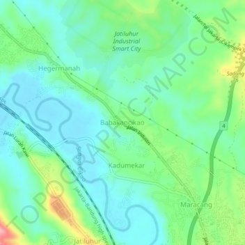 Mapa topográfico Babakancikao, altitud, relieve