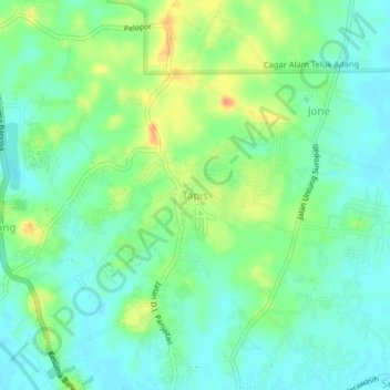 Mapa topográfico Tapis, altitud, relieve