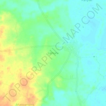 Mapa topográfico Lamuru, altitud, relieve