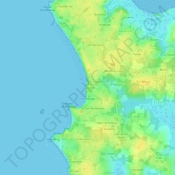 Mapa topográfico Le Landrin, altitud, relieve