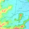 Mapa topográfico Karangan, altitud, relieve