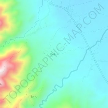 Mapa topográfico Bobo, altitud, relieve