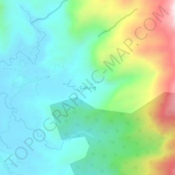 Mapa topográfico Galung, altitud, relieve
