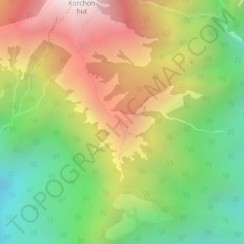 Mapa topográfico Khumai Dada, altitud, relieve