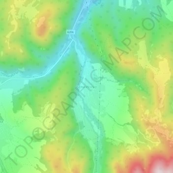 Mapa topográfico Beli Iskar, altitud, relieve