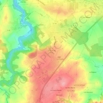 Mapa topográfico Le Point du Jour, altitud, relieve
