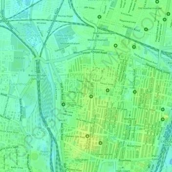 Mapa topográfico Kondithope, altitud, relieve