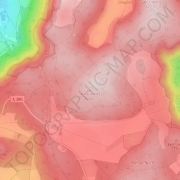 Mapa topográfico Hohe Warte, altitud, relieve
