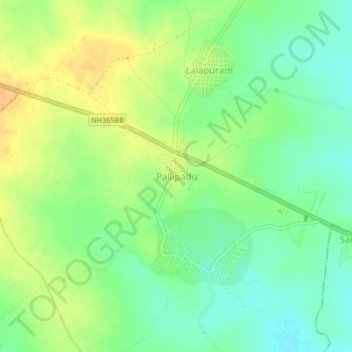 Mapa topográfico Pallipadu, altitud, relieve