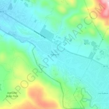 Mapa topográfico Oakmont, altitud, relieve