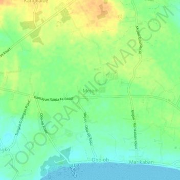 Mapa topográfico Mojon, altitud, relieve