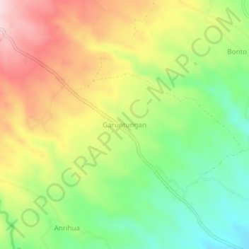 Mapa topográfico Garuntungan, altitud, relieve