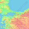 Mapa topográfico Yalova, altitud, relieve