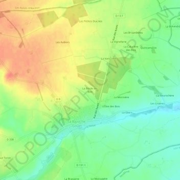 Mapa topográfico La Borde des Bois, altitud, relieve