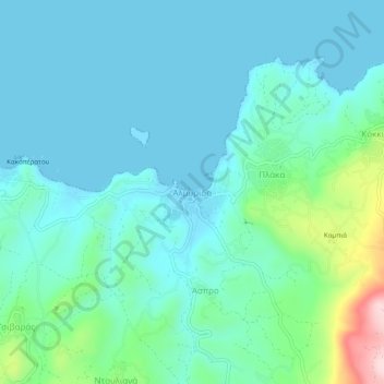 Mapa topográfico Αlmyrida, altitud, relieve