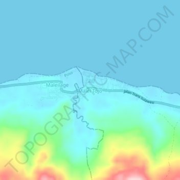 Mapa topográfico Malei Tojo, altitud, relieve