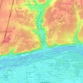 Mapa topográfico La Grande Rue, altitud, relieve